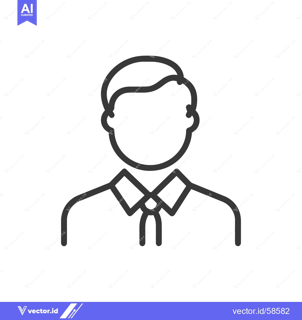 Premium Vector dari Simple black and white line drawing depicts a male person