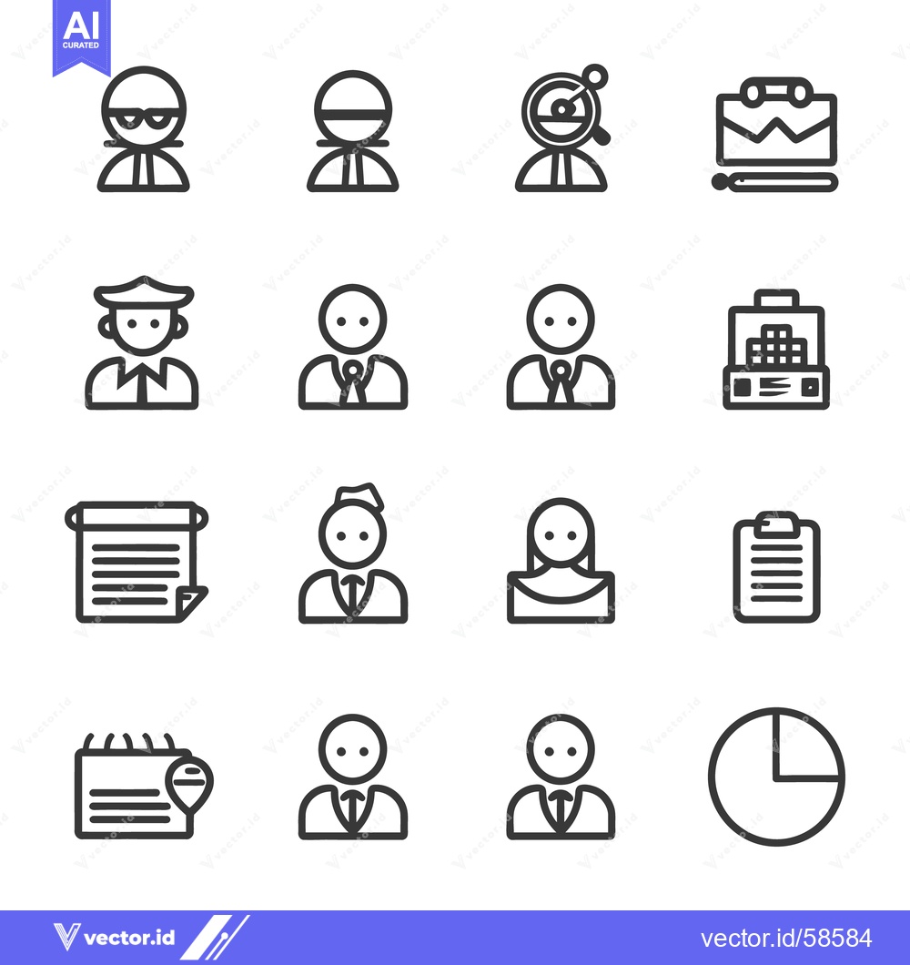 Premium Vector dari Collection of simple icon illustrations of various professions and ele