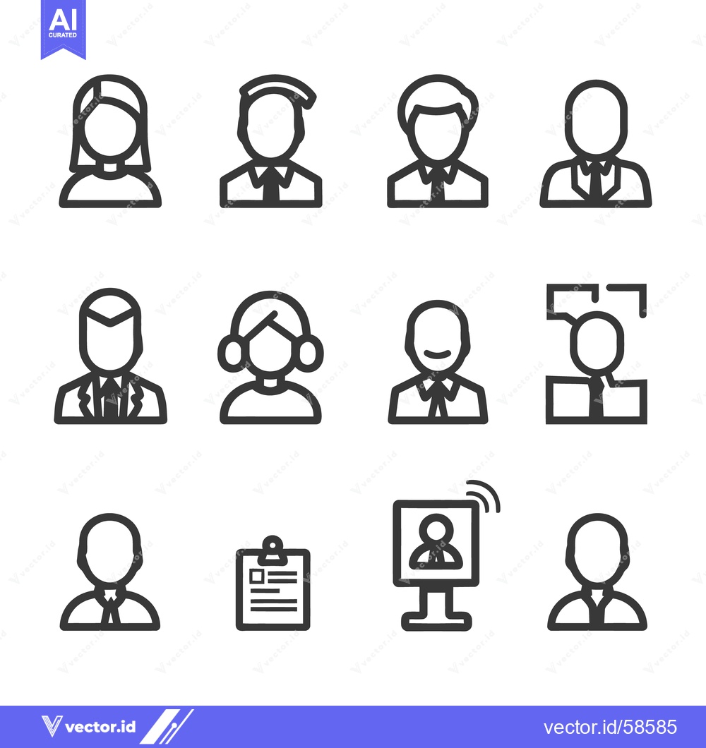 Premium Vector dari Simple graphic icons depicting different human figures and characters