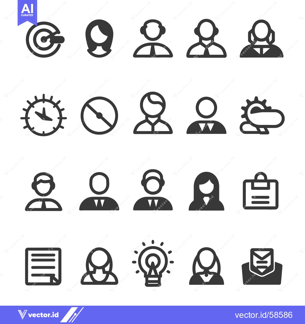 Premium Vector dari Diverse collection of business and work related icons