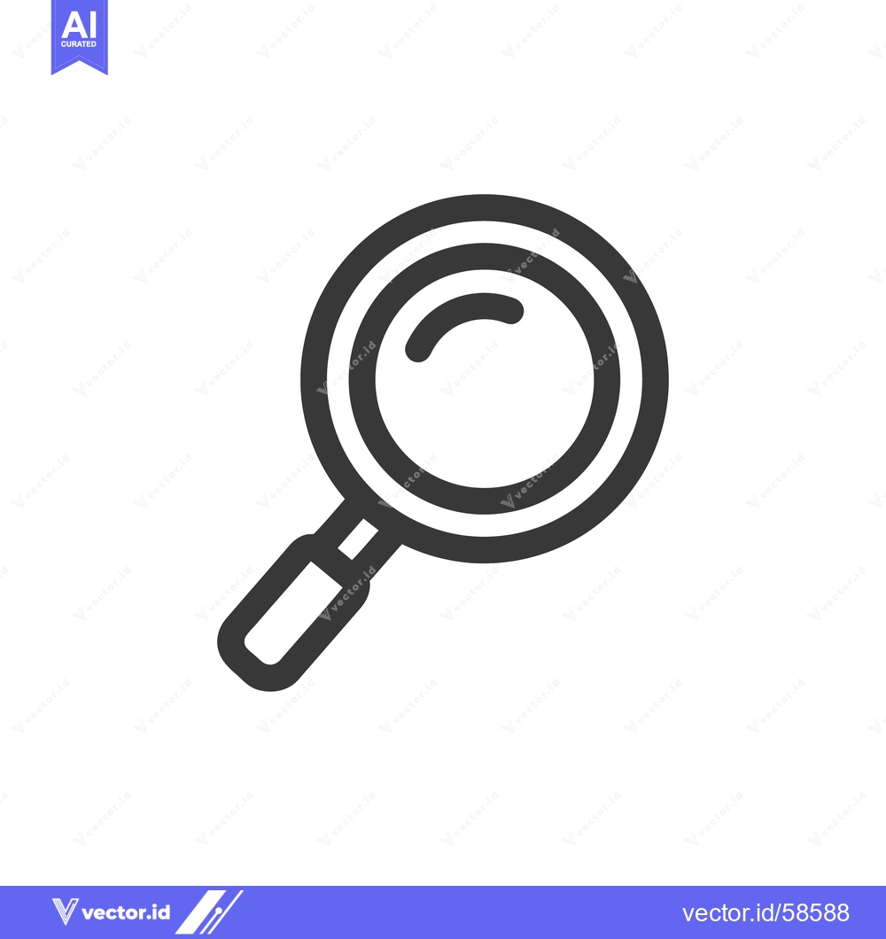 Premium Vector dari Minimalist Magnifying Glass Icon on White Background