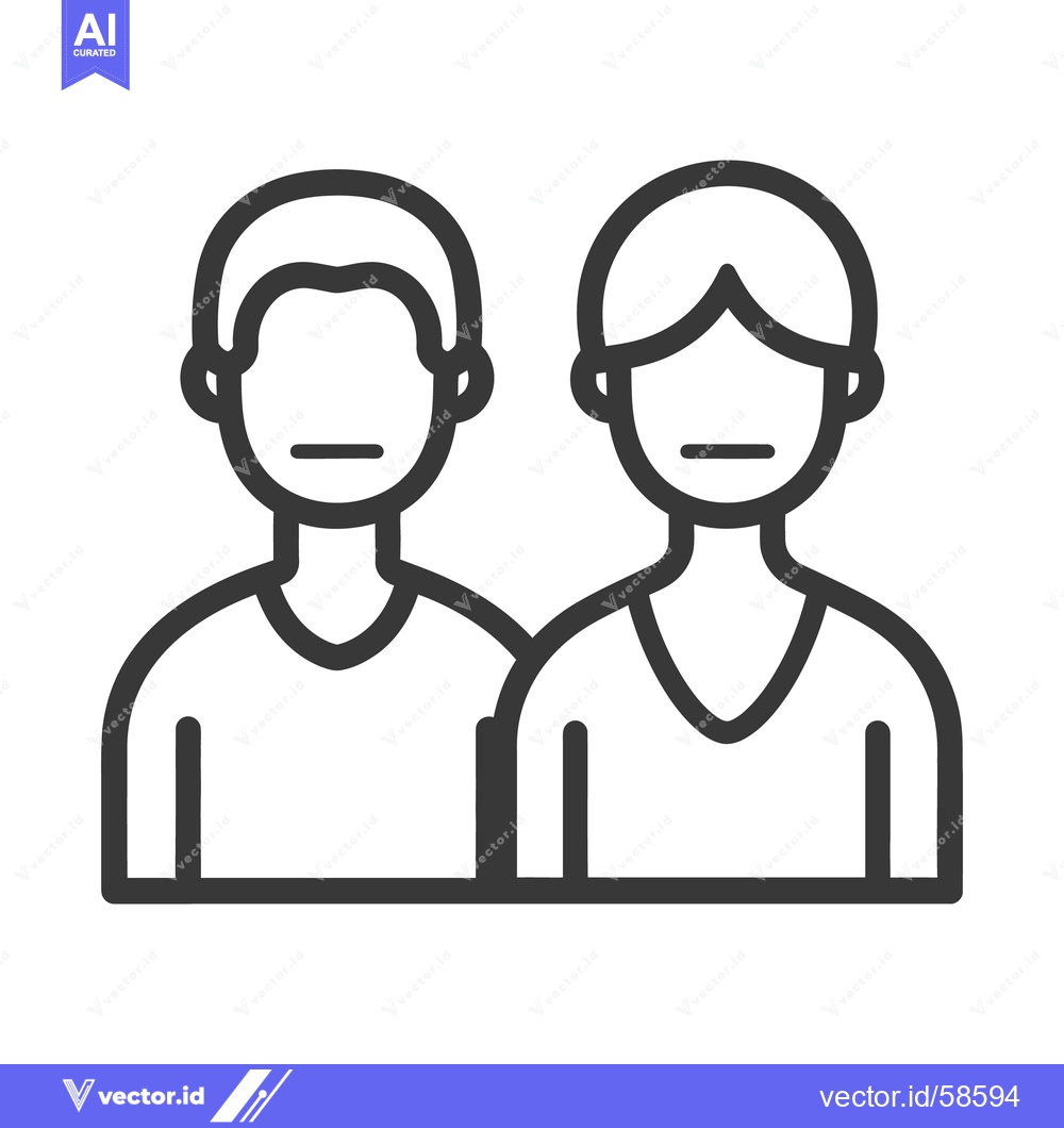 Premium Vector dari Two minimalistic figures of people displayed in a simplistic illustrat