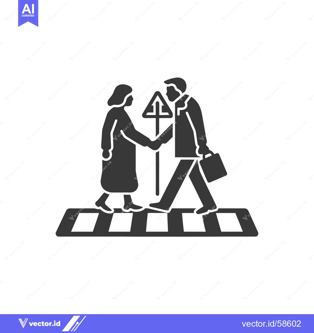 Premium Vector dari Man and woman shaking hands on a crosswalk