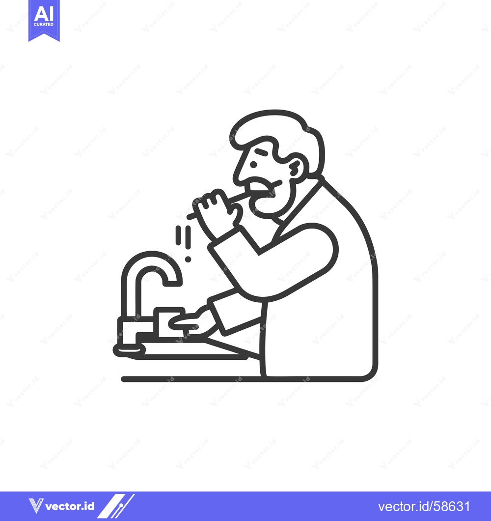 Premium Vector dari Man Brushing Teeth with Water Splashing