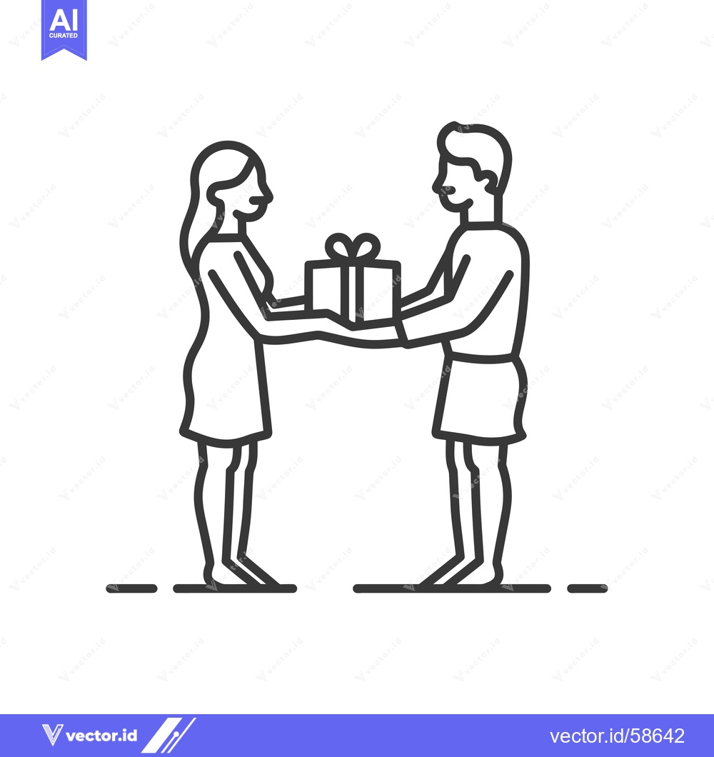 Premium Vector of Man Giving a Gift to a Woman