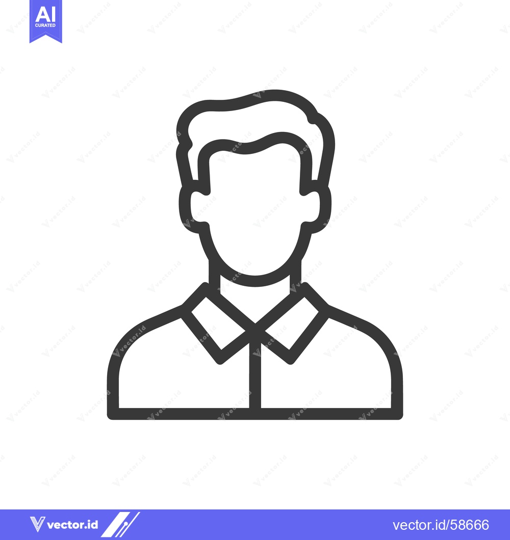 Premium Vector dari Faceless Man Icon: Minimalist Outline of a Person in Shirt