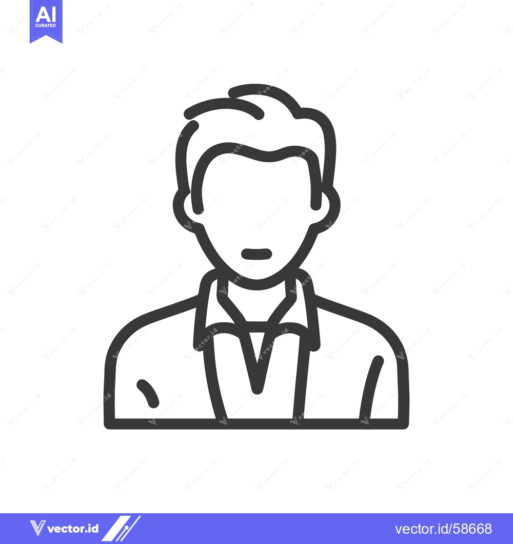 Premium Vector dari Minimalist Line Art: Faceless Man in Shirt Icon