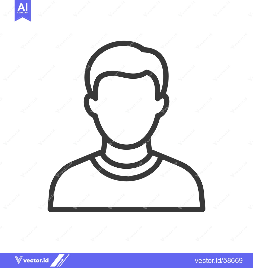 Premium Vector dari Minimalist Man Icon: Faceless Figure in Outline Style on White Backgro