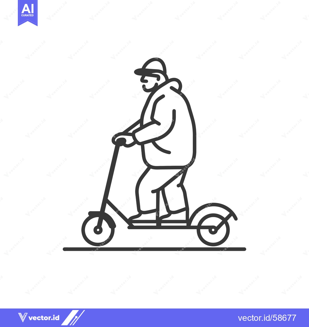 Premium Vector dari Man in a jacket riding a scooter