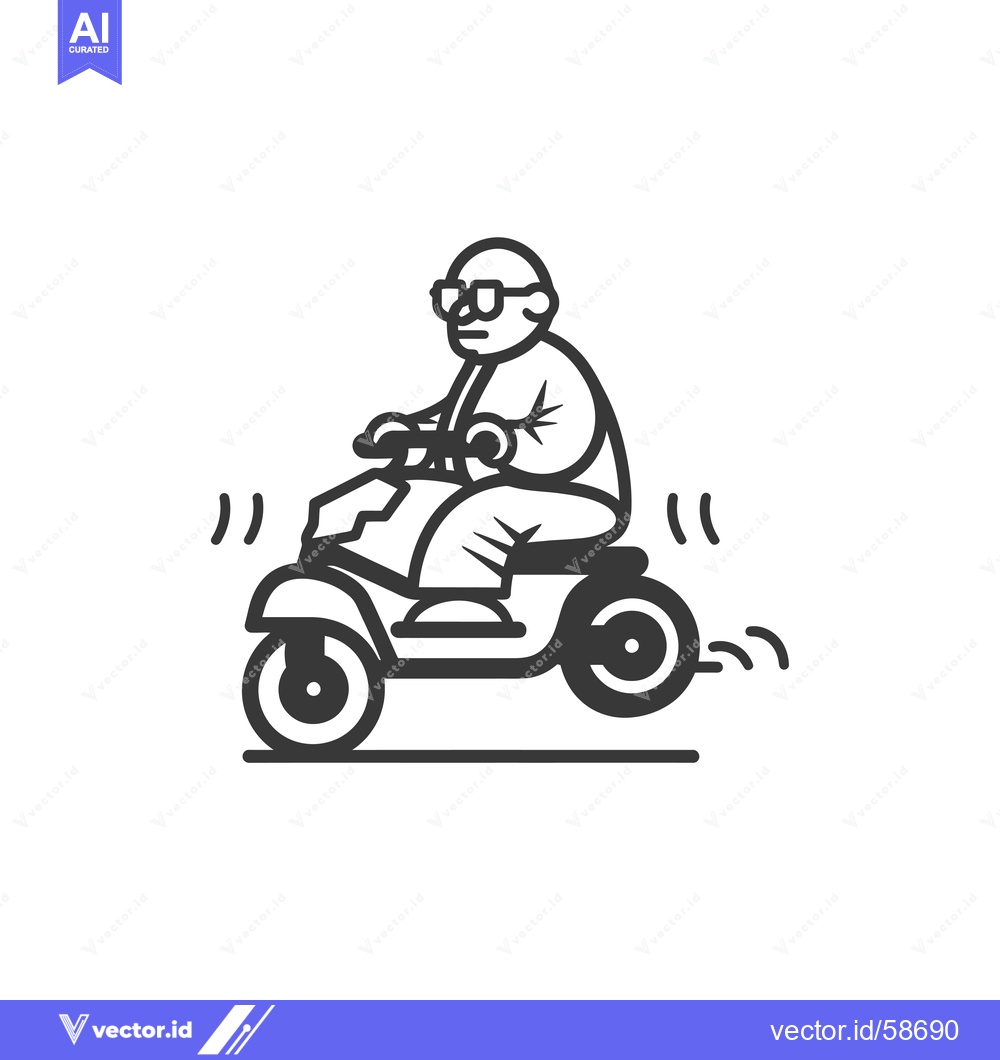 Premium Vector of Man in Sunglasses Riding a Motor Scooter
