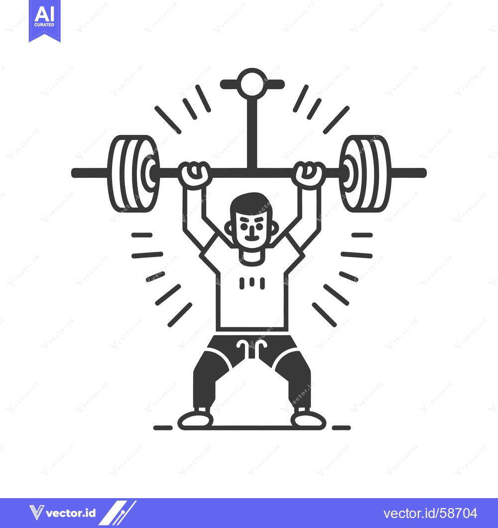 Premium Vector of Man Lifting Weights In Workout Pose