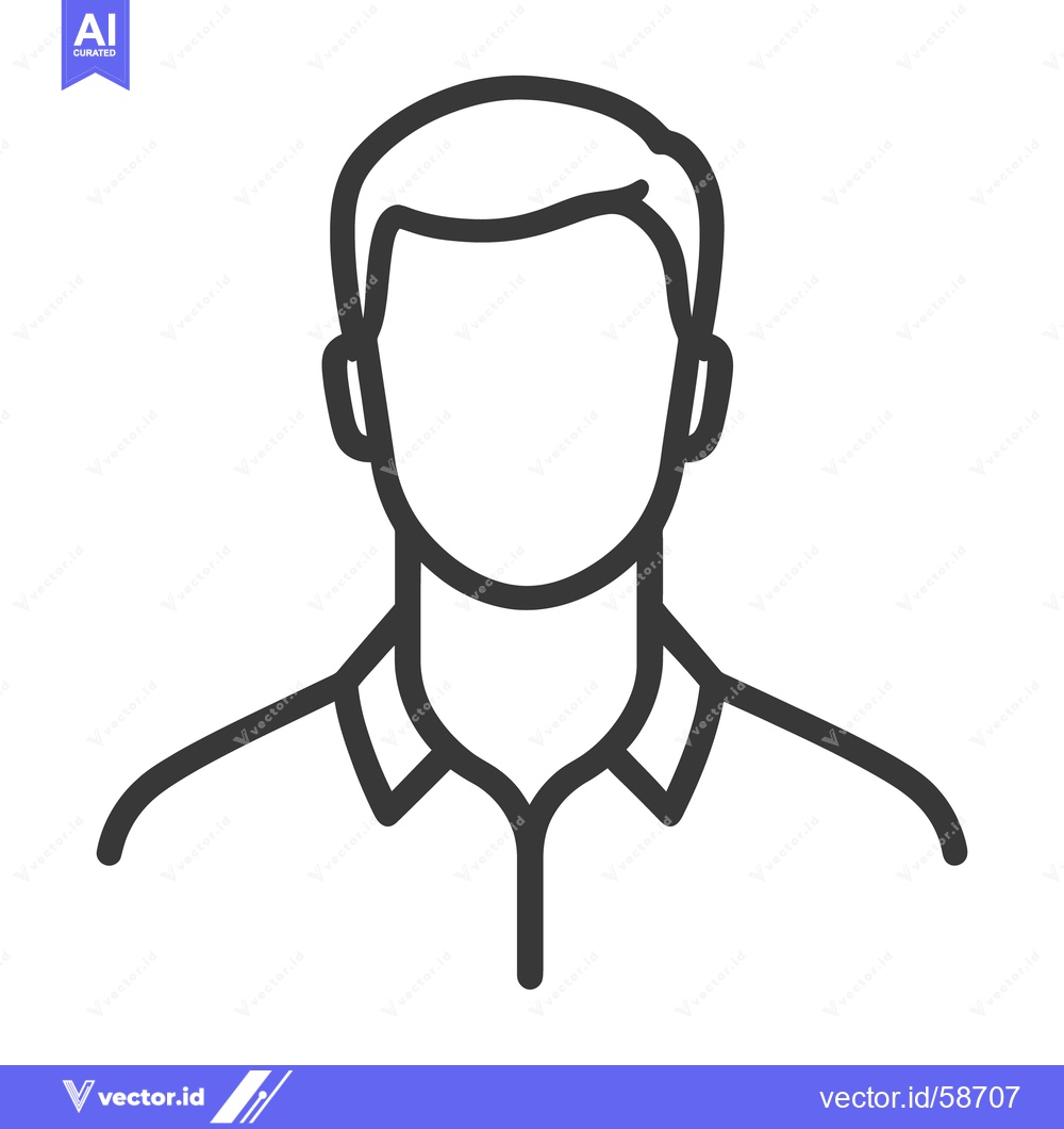 Premium Vector dari Line drawing of a man wearing a collared shirt