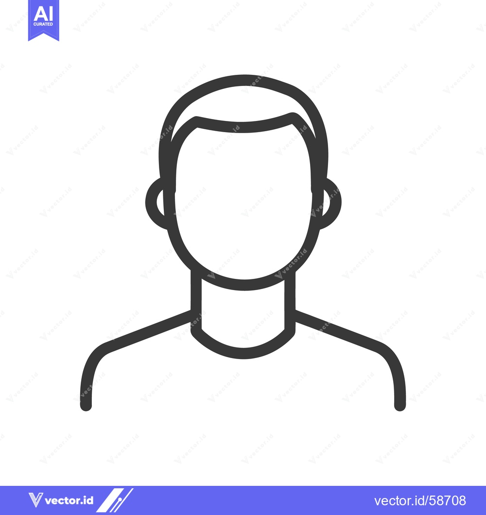 Premium Vector dari A simple line drawing depicting the upper portion of a person