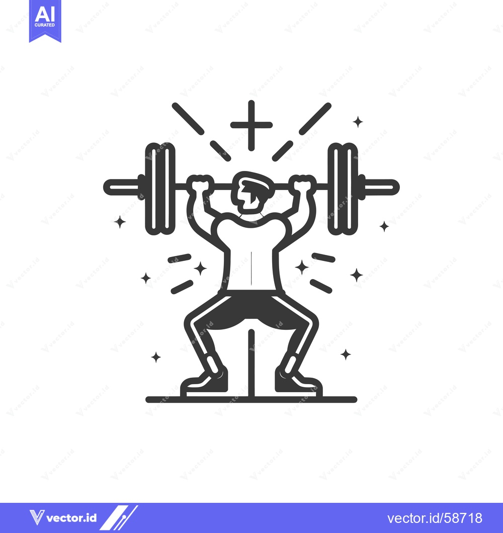 Premium Vector of Man Powerlifting with Cross Above Him