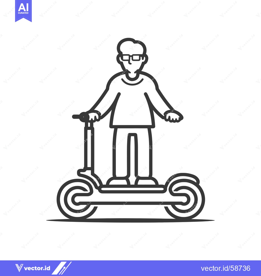 Premium Vector dari Man Riding an Electric Scooter