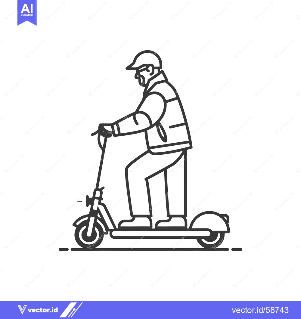 Premium Vector dari Man Riding Electric Scooter