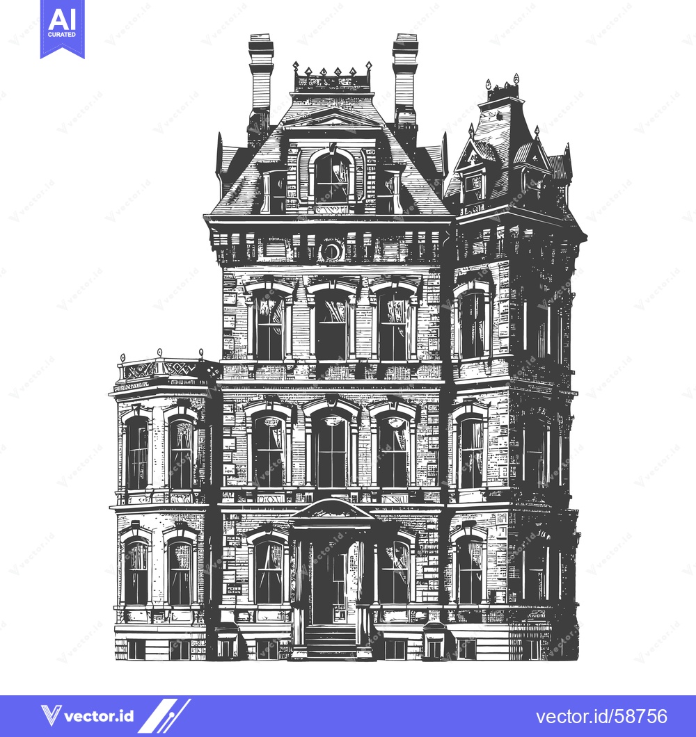 Premium Vector dari A detailed architectural illustration depicting an elaborate and ornat