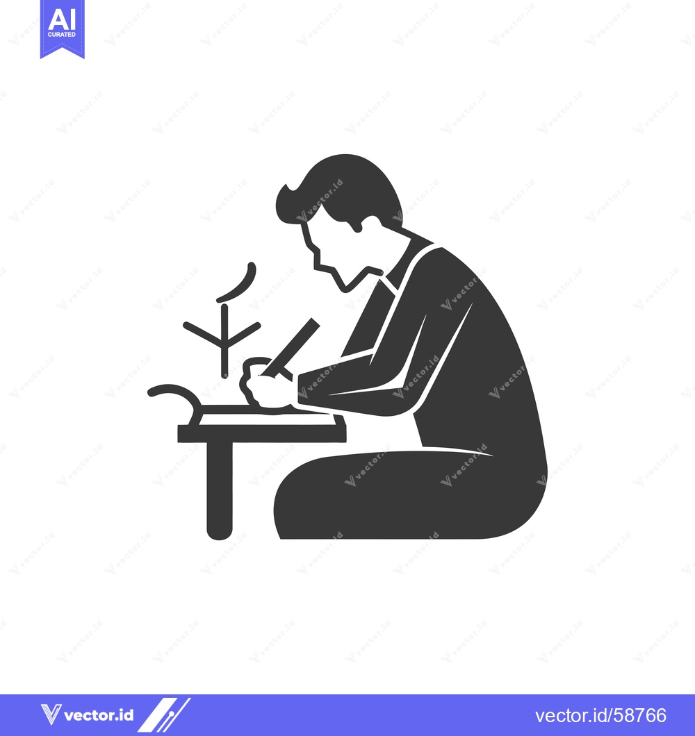 Premium Vector dari Man Sitting at Desk Writing on Paper