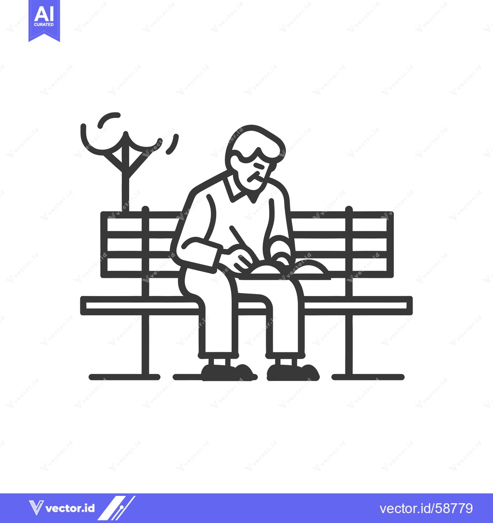 Premium Vector dari Man Sitting on a Bench Writing in a Notebook
