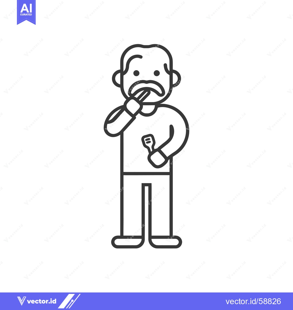Premium Vector dari Man with Shaving Razor and Cut Mouth