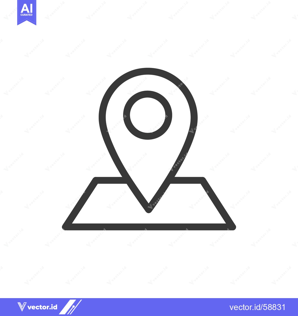 Premium Vector of Minimalist Map Pin Icon: Location Pointer on White Background