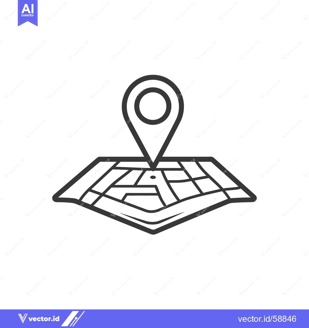 Premium Vector dari A simple illustration depicts a map with a location marker