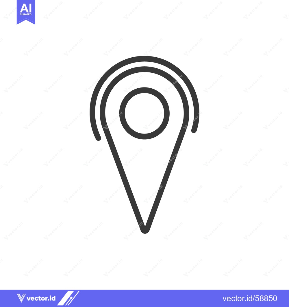 Premium Vector dari A simple black line icon representing a location marker