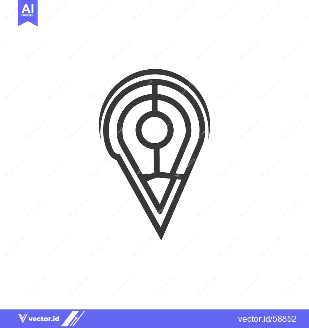 Premium Vector dari A simple modern location marker design with circular and line elements
