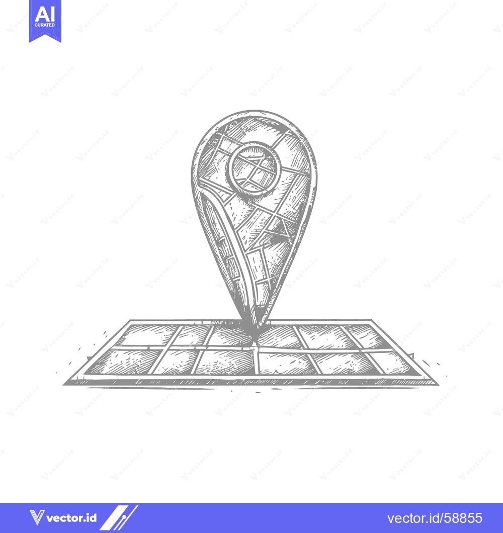 Premium Vector of A detailed illustration depicting a location marker on a map
