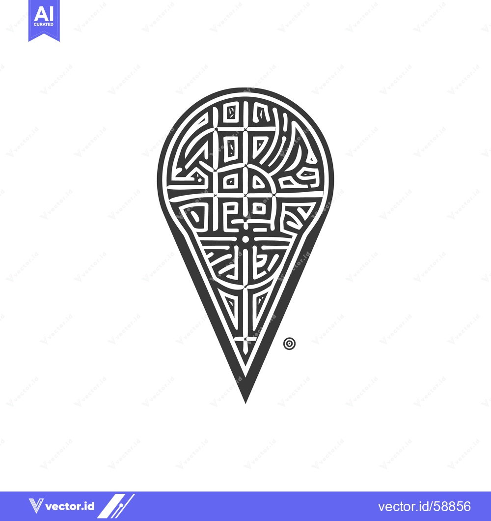 Premium Vector dari Stylized Black and White Design Resembling a Geographic Pin