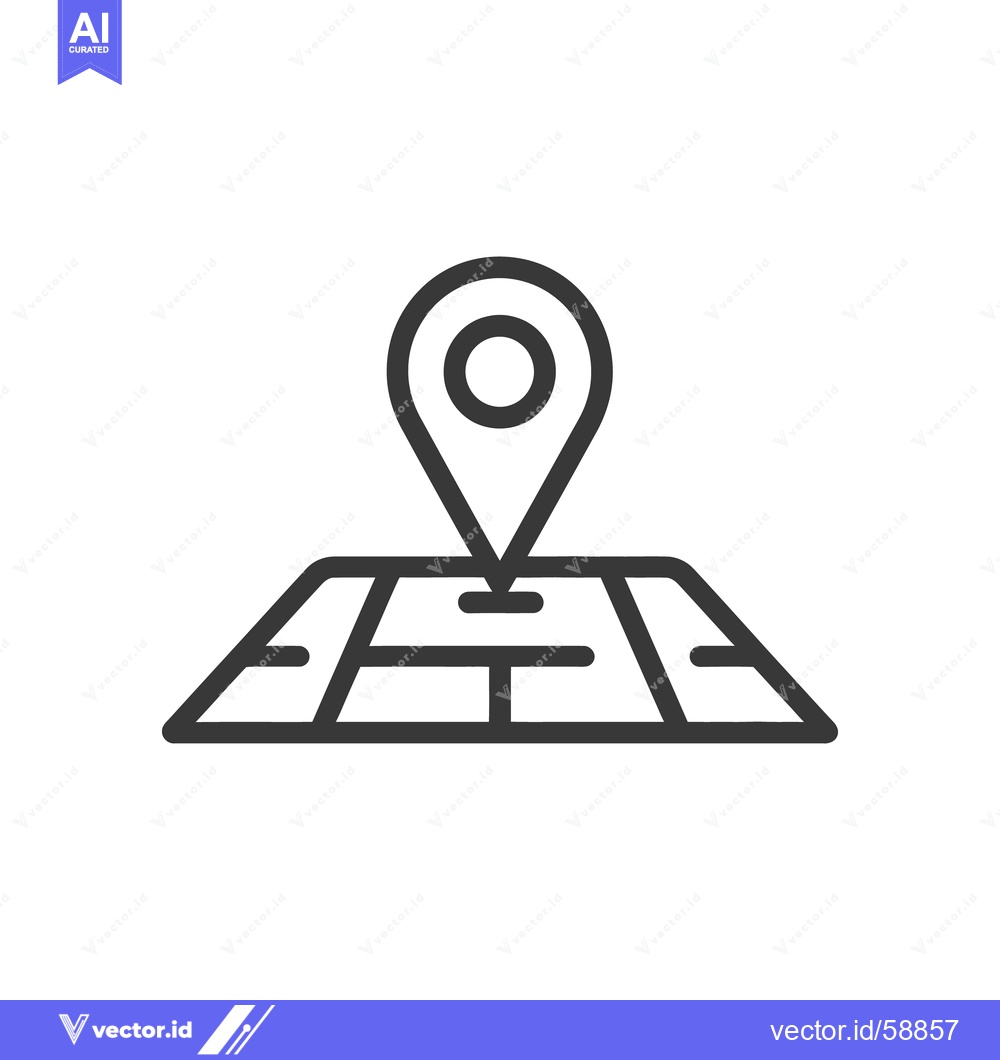 Premium Vector dari A simple line art illustration of a location marker on a map