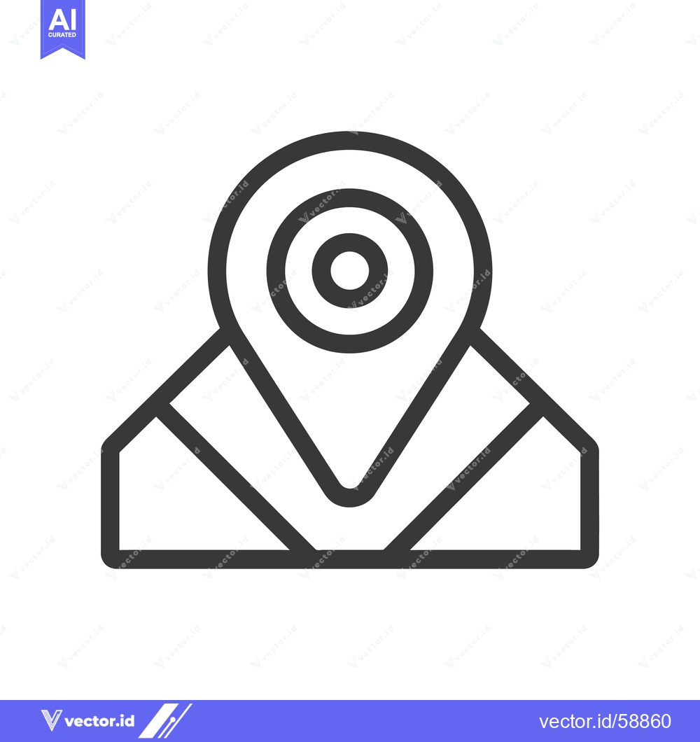 Premium Vector of A simple icon representing a location on a map surface