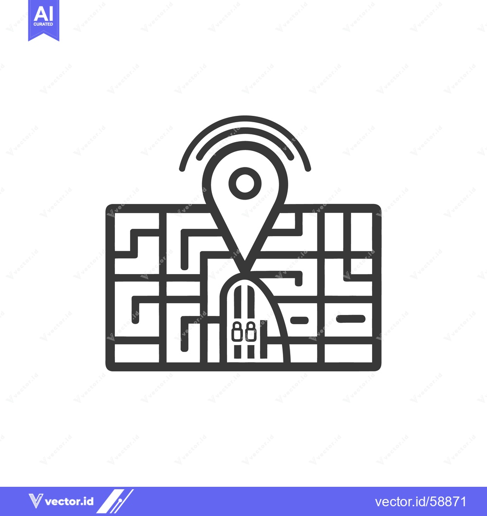 Premium Vector dari An abstract location indicator overlaying a simplified map graphic