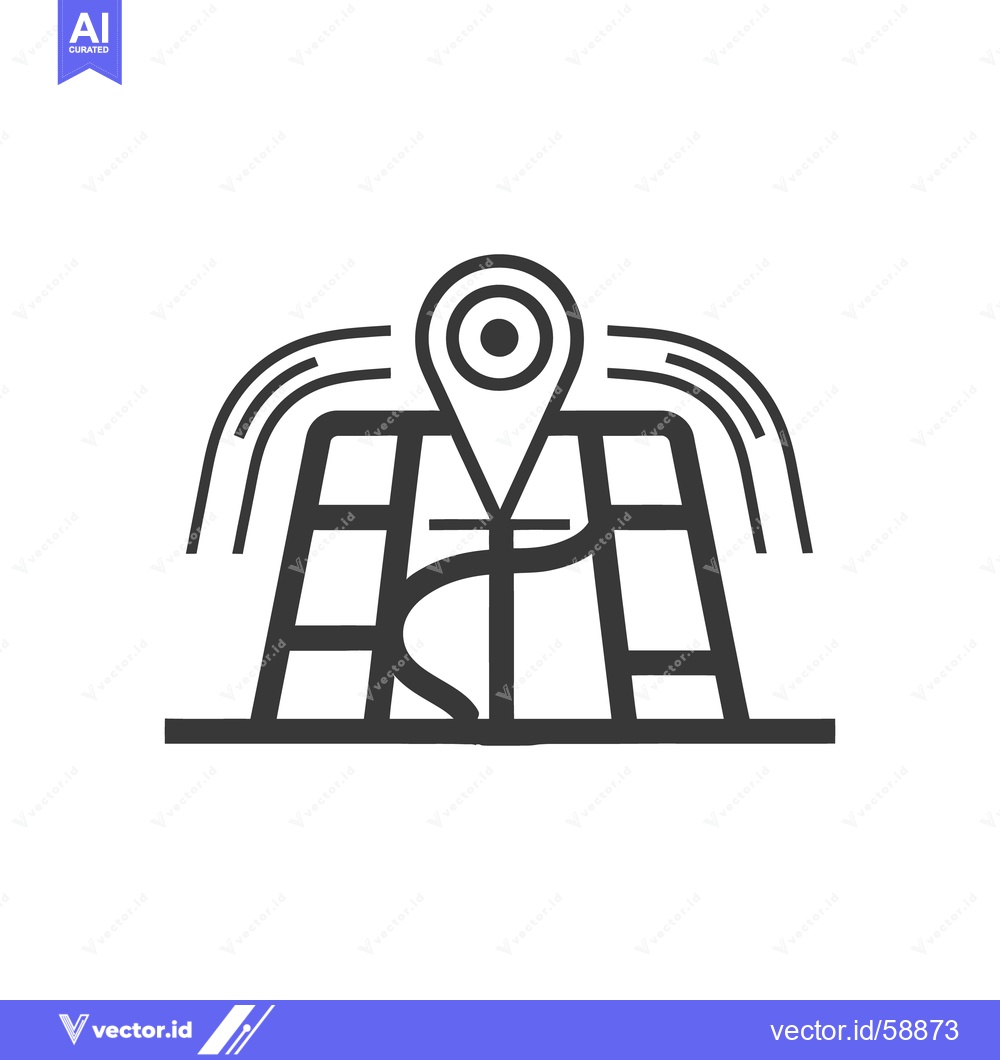 Premium Vector dari A simple black and white map graphic with a location marker