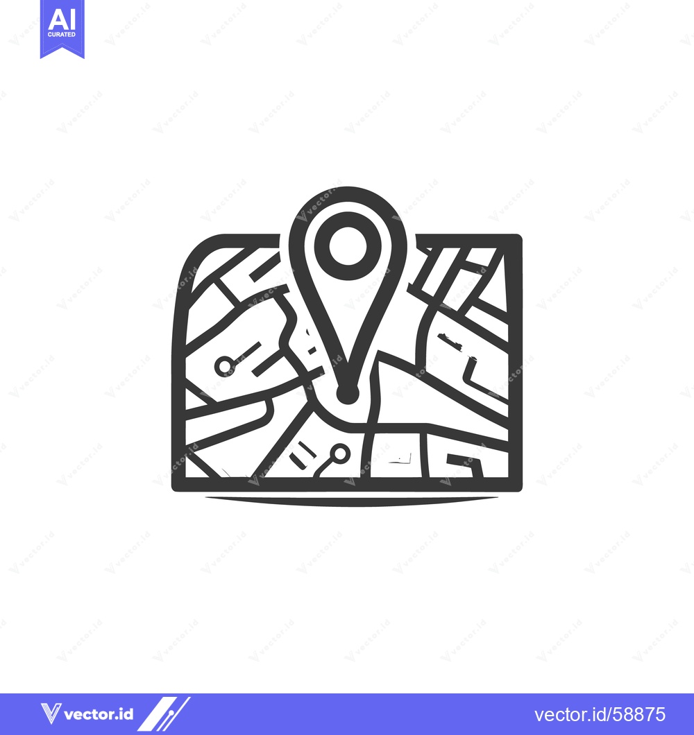 Premium Vector dari A simple map icon with location marker symbol on white background
