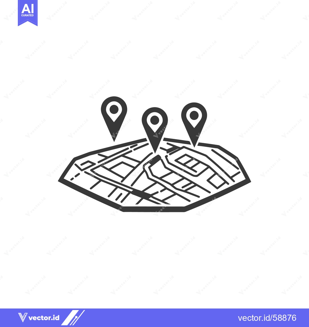 Premium Vector dari A simple illustration depicting a map with location markers