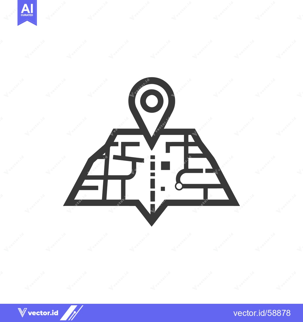 Premium Vector dari A vector illustration of a map with a location marker