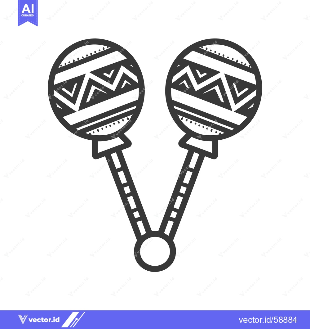 Premium Vector dari Two stylized shaker instruments with decorative patterns are shown