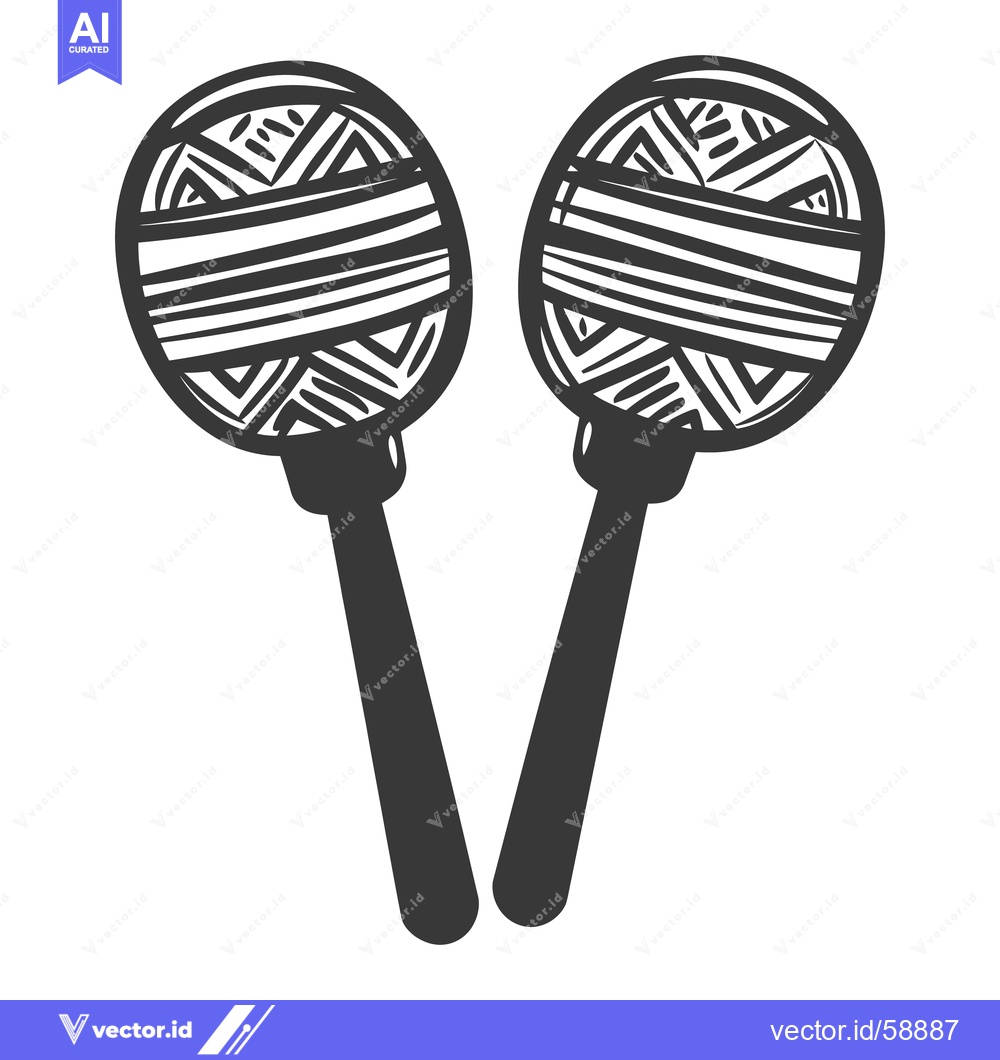 Premium Vector of Two detailed drawing illustrations of the percussion instrument maraca