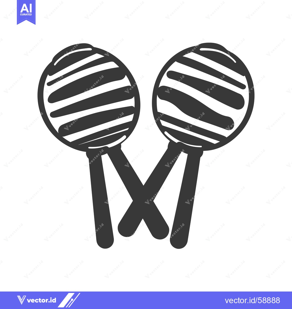Premium Vector of Two maracas instruments are crossed against a blank white background