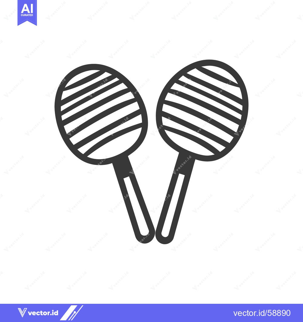 Premium Vector of Two musical percussion instruments with striped oval heads and handles