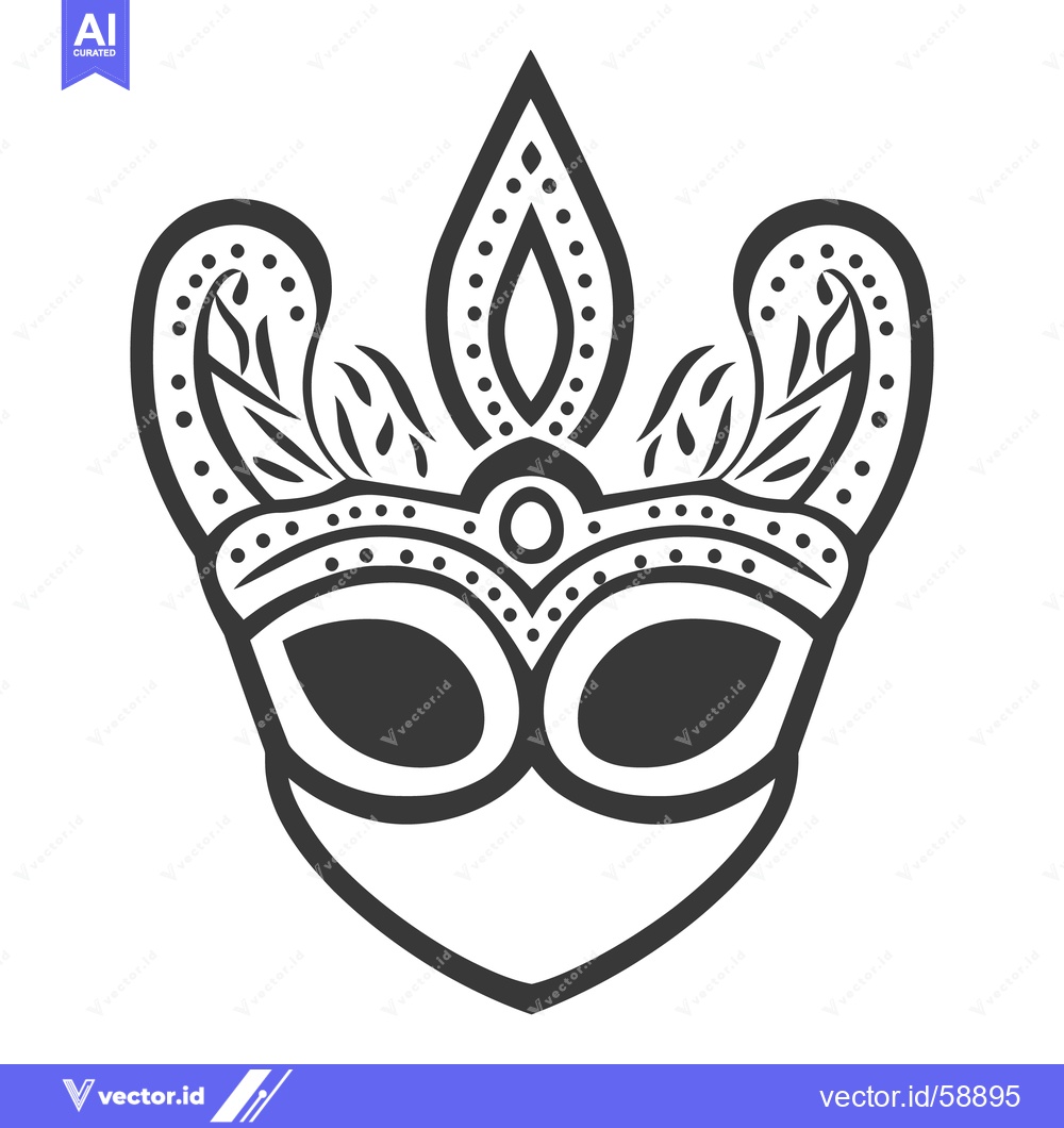 Premium Vector dari Decorated eye mask with ornate details and elegant pointed crown