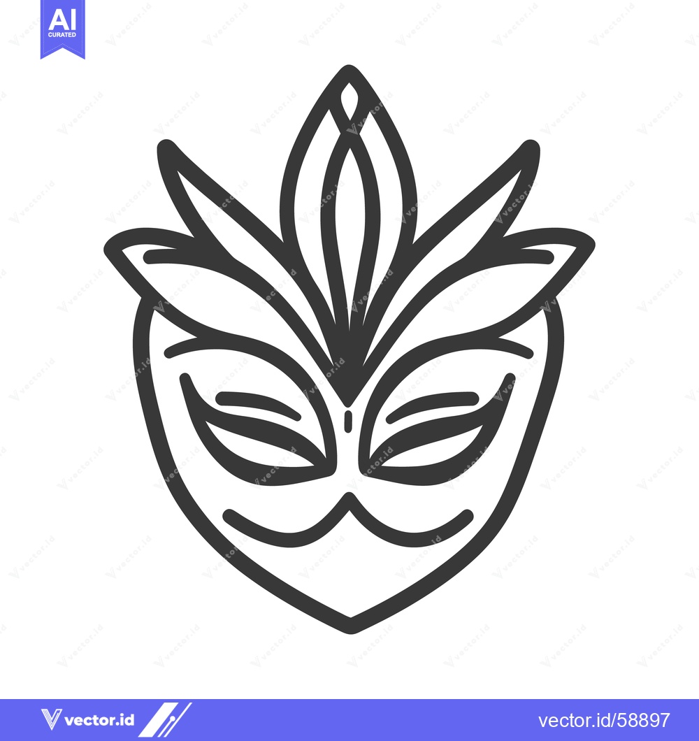 Premium Vector of A stylish symmetrical black and white mask design illustration