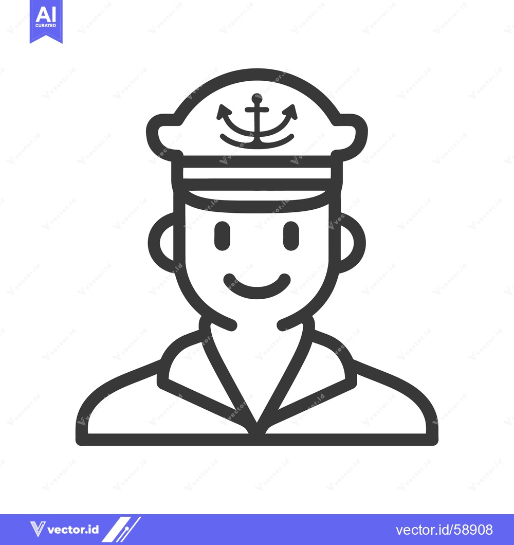 Premium Vector of A simplified illustration depicting a smiling officer in a uniform