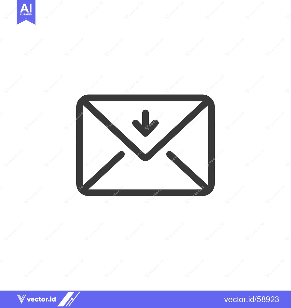Premium Vector of Minimalist Mail Icon with Arrow, Simple Design on White Background