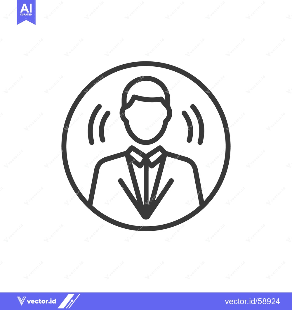 Premium Vector dari Minimalist Profile Icon: Man in Suit with Sound Waves