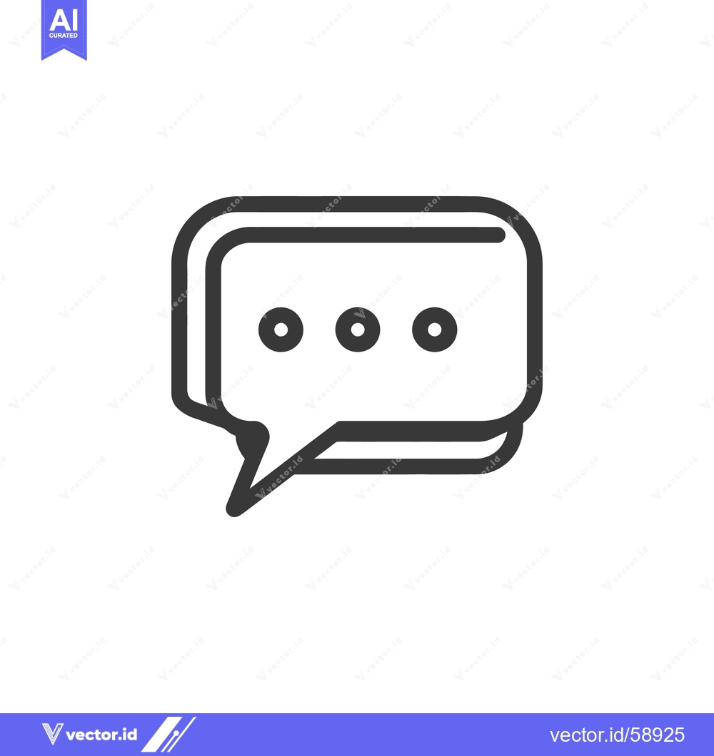 Premium Vector of Minimalist Chat Bubble Icon with Three Dots, Modern Communication Symb