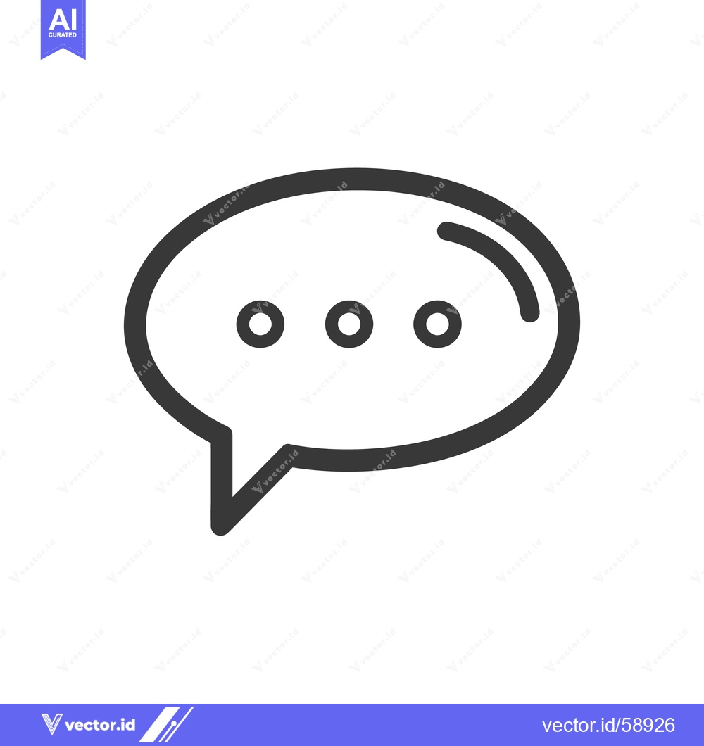 Premium Vector dari Minimalist Chat Bubble Icon with Three Dots on White Background