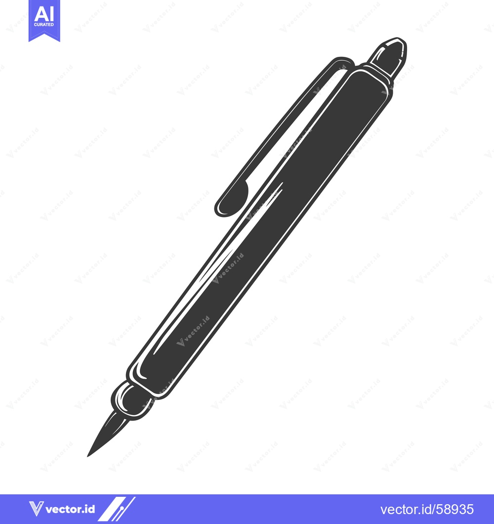 Premium Vector dari A single black pen with a pointed writing tip