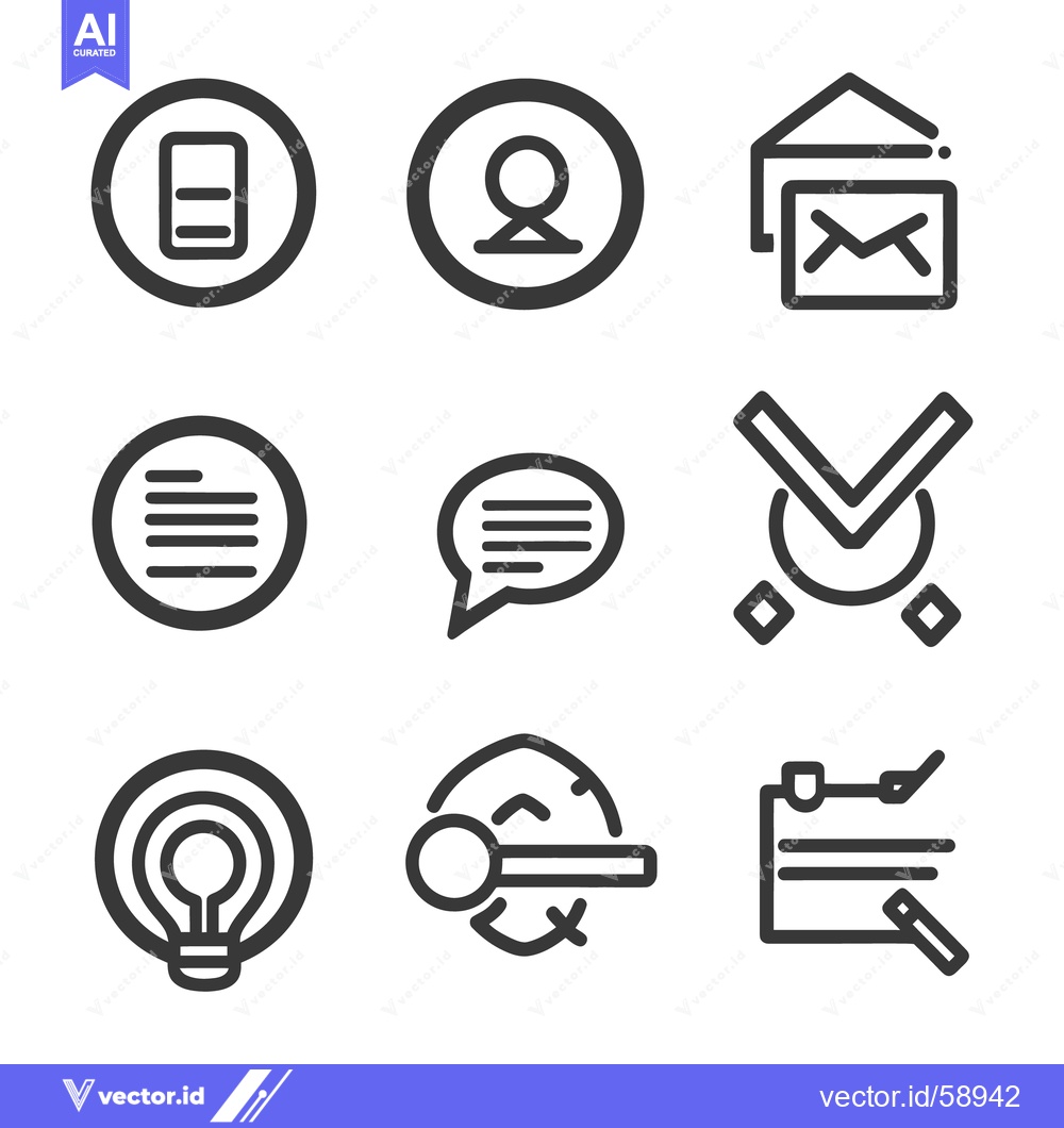 Premium Vector dari Simple line art icons illustrating various digital communication and c